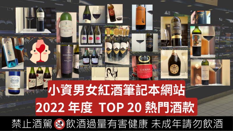 2022 小資男女紅酒筆記本網站 TOP 20 熱門酒款