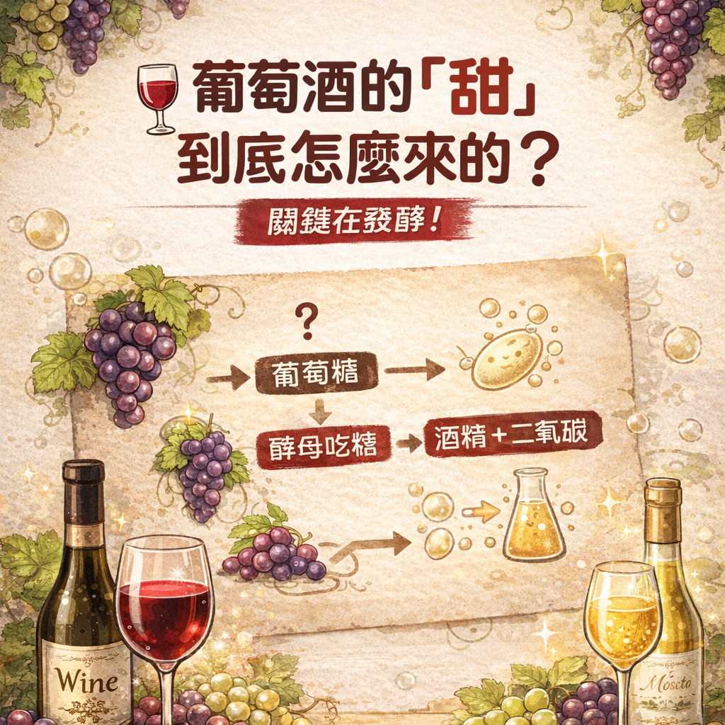🍷 葡萄酒的「甜」到底怎麼來的？