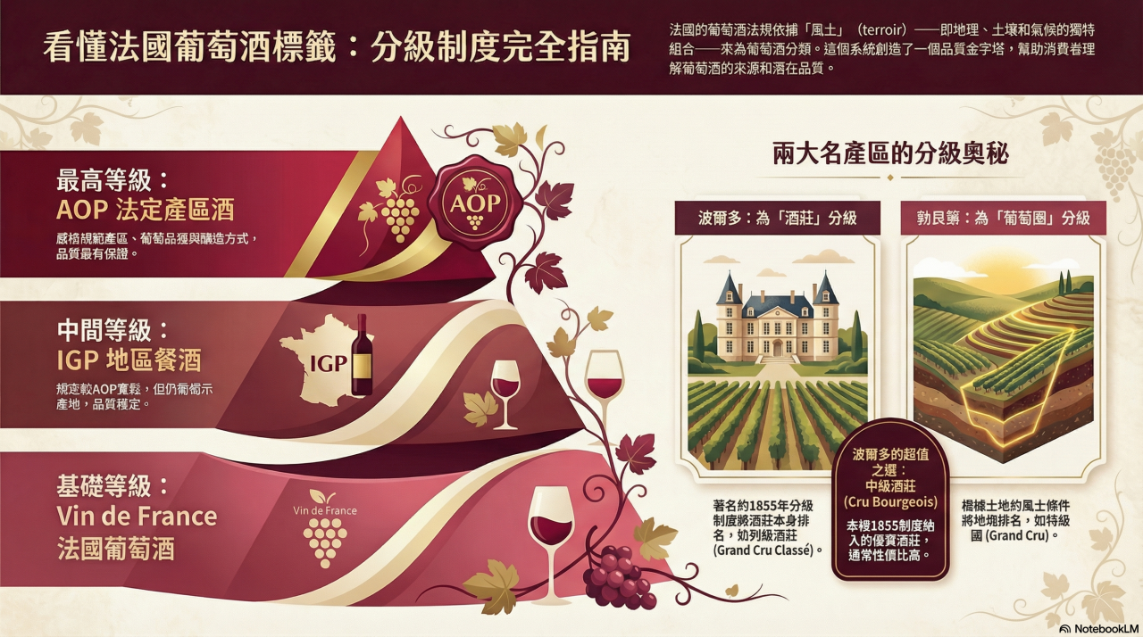 🇫🇷 法國葡萄酒分級制度全解析｜新手也能懂的 AOC、Grand Cru 是什麼？