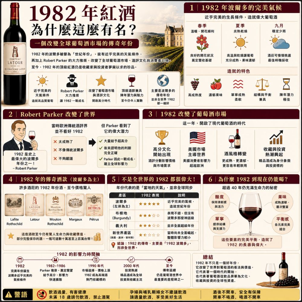 1982 年紅酒為什麼這麼有名？一個改變全球葡萄酒市場的傳奇年份