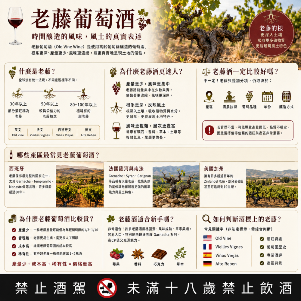 老藤葡萄酒真的比較好喝？如何分辨 Old Vine 葡萄酒