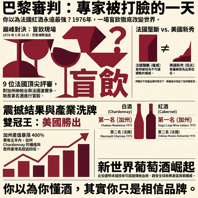 打破波爾多神話！1976年「巴黎審判」盲飲如何改變紅酒歷史